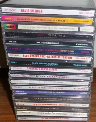 18 CD Rock Lot - Queen Roxy Music Rush Talking Heads Metallica Pantera Bob Dylan — 第 1/3 张图片