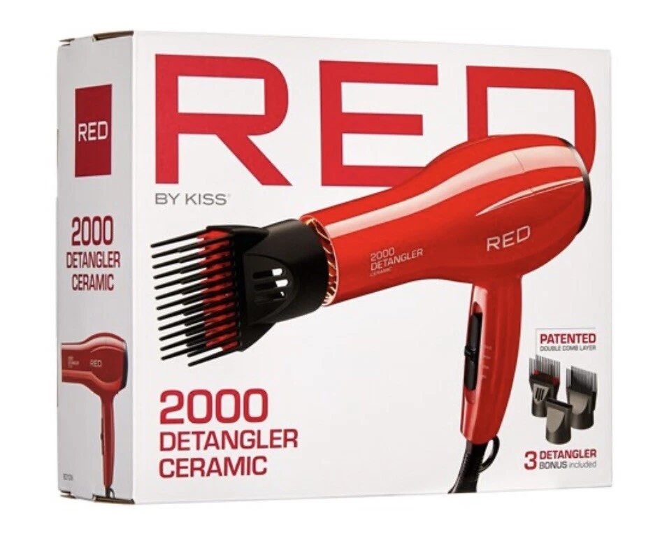 Красная сушилка Kiss 1875 Вт 2000 керамический детанглер с 3 шипами - Изображение 1 из 1