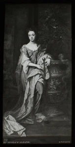 ANTIQUE Magic Lantern Slide LADY DIANA DE VERE C1910 PHOTO OF PAINTING  - Picture 1 of 2