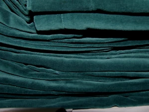 VELVET DK GREEN  8-Cut Fabric/Curtains, 1-Uncut Piece **READ** total over 9 yds - Picture 1 of 5