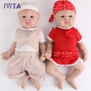 IVITA 19" Floppy Silicone Reborn Boy And Girl Baby Handmade Newborn Doll Baby - Picture 1 of 20