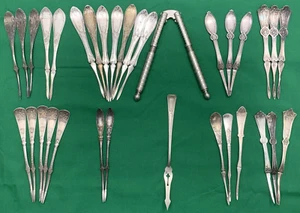 30 Antique Mixed Silverplated NUT / SEAFOOD PICKS w /1 Cracker - Picture 1 of 4