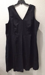Abito Lane Bryant Plus Tg 24 Nero Cotone Elasticizzato Scollo a V Nuovo con etichette - Foto 1 di 5