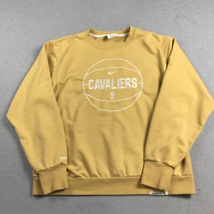 Cleveland Cavaliers Sweatshirt Mens Large Yellow Nike Standard Issue Crewneck - Picture 1 of 10