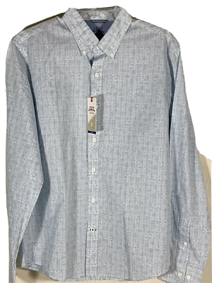 NEW Izod size Large saltwater blue shirt relaxed classics slim fit long sleeve - Image 1 of 4