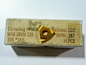 10 PIECES, TPI, 16NR 28UN T2S CARBIDE INSERTS, H403 - Picture 1 of 9