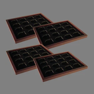 Large Air Tite "H" Capsule Tray for Display Box Mahogany Finish 4 Pak - Picture 1 of 6
