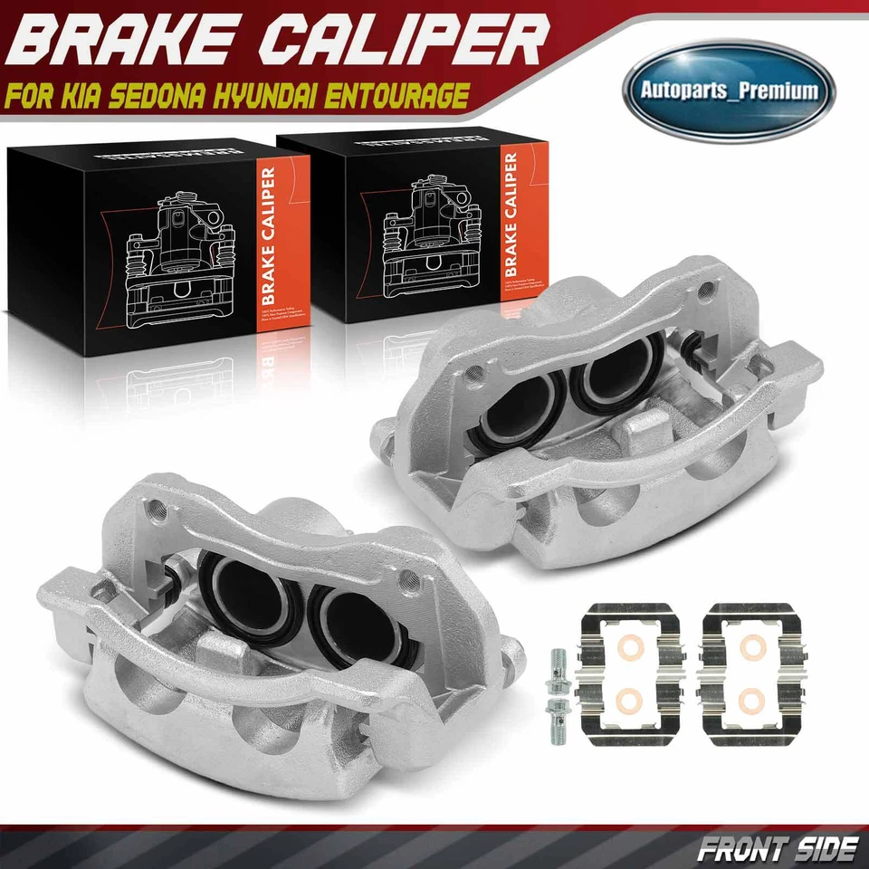 2x Pinza de freno delantera izquierda y derecha con soporte para Kia Sedona Hyundai Entourage Foto 1 de 4
