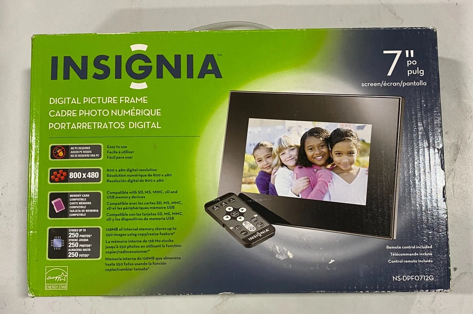 INSIGNIA DIGITAL PICTURE FRAME FORMAT 7" SCREEN - Image 1 of 1