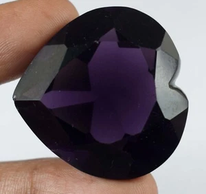 84.45 Carat Brazilian Violet Amethyst Heart Shape Gemstone Certified E11044 - Picture 1 of 7