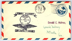 C11 First Flight Airmail CAM 25 Atlanta Miami Route St Petersburg FL Cover CV98 - Bild 1 von 2