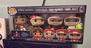 Funko Pop! Vinyl: Patrick Mahomes / Travis Kelce / Isiah Pacheco / Chris... - Picture 1 of 2