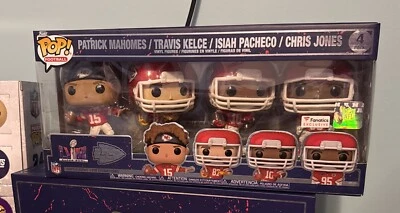 Funko Pop! Vinil: Patrick Mahomes / Travis Kelce / Isiah Pacheco / Chris... - Imagem 1 de 2