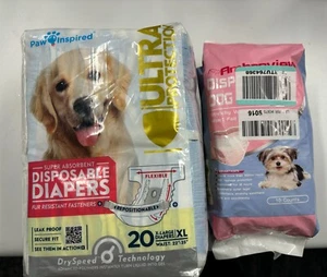 2 Pack Disposable Female Dog Diapers Size XL (30 total diapers) - Picture 1 of 2