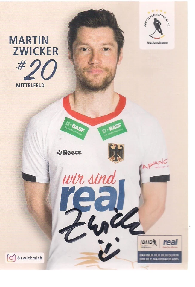 Autogramm Martin Zwicker Hockeyspieler Nationalteam Originalunterschrift - Bild 1 von 1