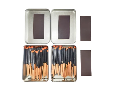 40 Pcs Waterproof Matches + 2 Tins For Camping Hiking Bushcraft Outdoor Survival - Image 1 of 4
