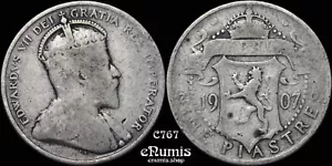 CHIPRE, Eduardo VII, 9 piastras 1907, raro, en muy buen estado - Imagen 1 de 6