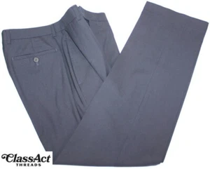 Ralph Lauren Total Comfort Wool Dress Pants Men Navy Blue Flat Fronts 32" X 30" - Picture 1 of 9