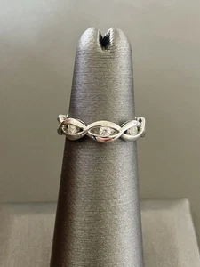 Tacori 925 Sterling Silver Cz Eternity Band Size 4.25 (H51) - Picture 1 of 8