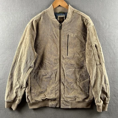 Territory Ahead Jacket Mens Medium Tall Tan Corduroy Full Zip Bomber Vintage MT - Image 1 of 4