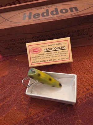 Varilla de mosca South Bend de colección trucha Oreno- (color resistente), ¡con CAJA original! Foto 1 de 4