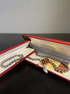 Vintage Majorica International Pearl Necklace & Bracelet W/Original Box Tag NEW - Picture 1 of 9