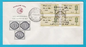 BRAZIL stamps on stamp FDC 125 anniversary of the Bull's Eye 1968 Guanabara - Picture 1 of 2