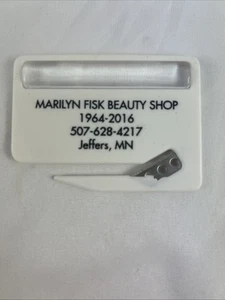Marilyn Fisk Beauty Shop Jeffers MN Letter Opener Slitter Magnetic Magnifying - Picture 1 of 3