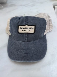 New Bridgestone Golf Retro Mesh Adjustable Snapback Hat/Cap COLOR: Blue - Picture 1 of 3