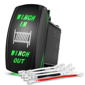 Nilight Winch Rocker Switch Momentary Toggle ON Off Green - Imagen 1 de 8