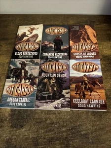 Doug Hawkins lot of 6 Western different paperback books from Kit Carson Series - Picture 1 of 2