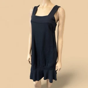 Free People Beach Dress XS Cotton Stretch Square Neck Pockets Ruffle Bubble NWT - Picture 1 of 9