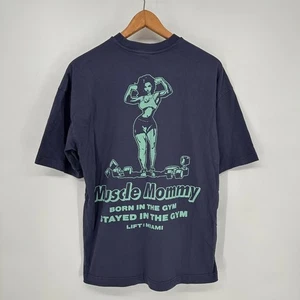 Camisa Gymshark Mujer Extra Pequeña Azul Músculo Mamá Gráfico Entrenamiento Camiseta - Imagen 1 de 8