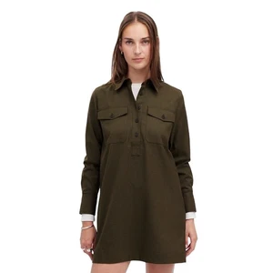 Vestido Camisa Madewell Olive Utility Sarga M Manga Larga Mini Nuevo con Etiquetas - Imagen 1 de 9