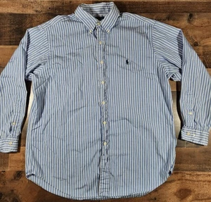 Polo Ralph Lauren Hemd Herren mittelblau gestreift Button Down Navy Pony - Bild 1 von 15