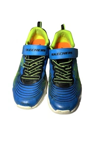 Zapatilla deportiva para niños Skechers, Microspec Advance, fácil encendido/apagado, azul/lima, talla: 14 - Imagen 1 de 5