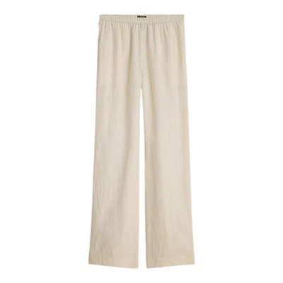Pantalón J Crew Natural Stratus en Lino Cintura Elástica Mujer Talla Grande Alto Foto 1 de 4