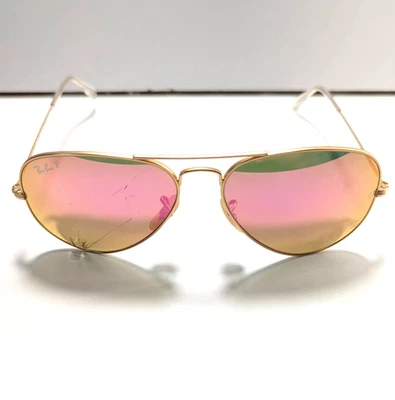 Gafas de sol Ray Ban doradas RB3025 aviador grandes marcos de metal fucsia SOLO MARCOS Foto 1 de 4