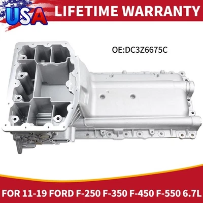 Aluminum Upper Engine Oil Pan For Ford F-250 F-350 6.7L Powerstroke Turbo Diesel - Image 1 of 4