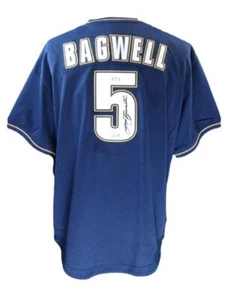 Camiseta deportiva azul autografiada de Jeff Bagwell de los Astros PSA/ADN 177085 - Imagen 1 de 6