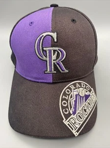 Colorado Rockies Hat Cap 2 Tone Twins Enterprise Spell Out Logo VTG Adjustable - Picture 1 of 4