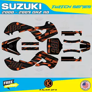Graphics Kit for Suzuki DRZ110 2000-2009 Twitch Series - Orange - Foto 1 di 6
