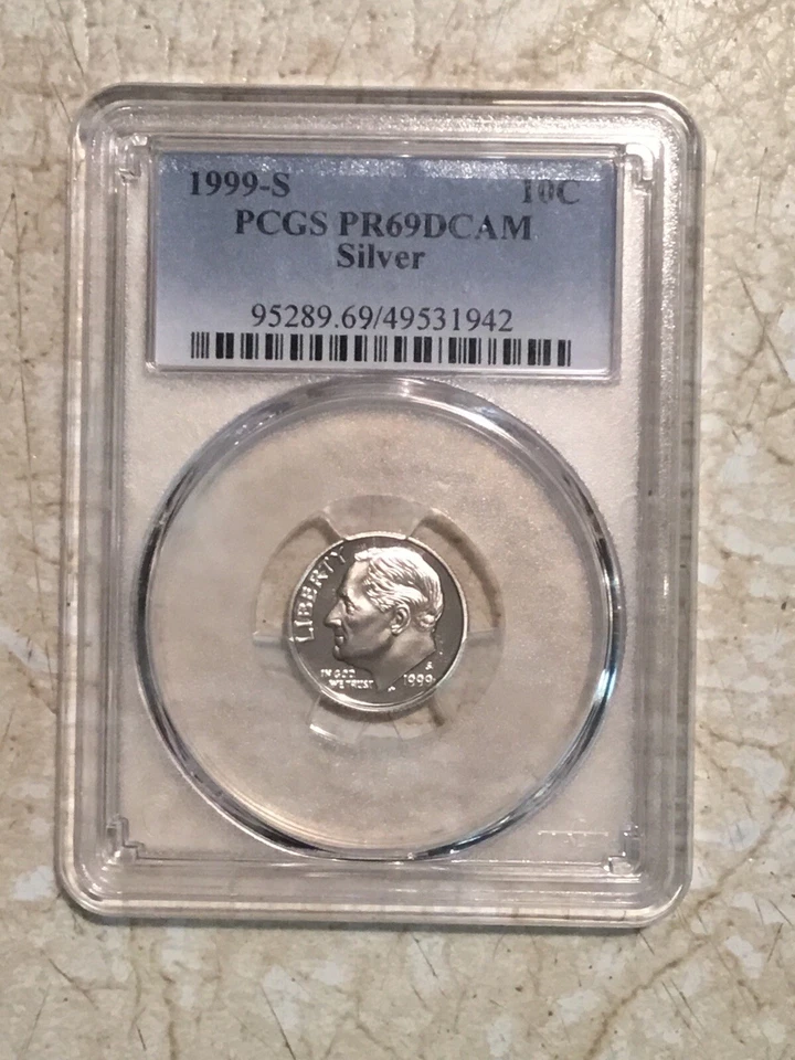 1999S 10C SILVER Roosevelt Dime Proof PCGS PR69DCAM - Image 1 of 2