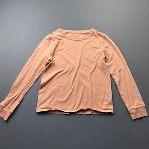 Billabong Girls Large Long Sleeve T-Shirt Orange Surf Graphic Boho Y2K Casual - Picture 1 of 12