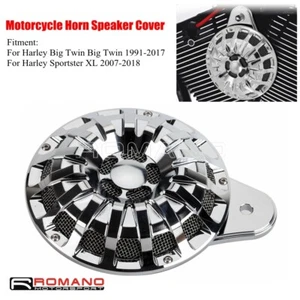 CNC Chrome Motorcycle Parts Horn Cover Cap For Harley Touring Big Twin 1991-2017 - Picture 1 of 12