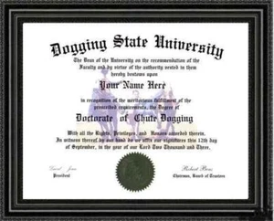 Doctorado/Diploma de Amante de Chute Dogging Hecho a Medida y Diseñado para Ti - Imagen 1 de 2