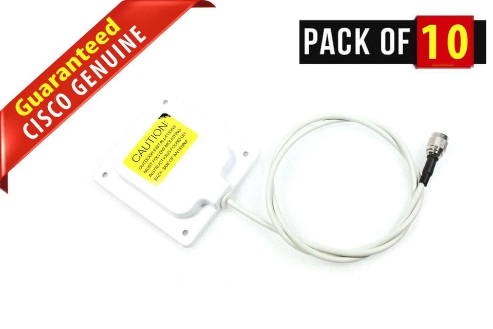Lot x 10 OEM Cisco AIR-ANT2460P-R 6 DBI Patch Antenna W/Cable 6 DBI Patch PR-TNC - Image 1 of 4