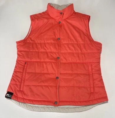 Chaleco acolchado Sun Mountain para mujer de golf reversible naranja/crema talla XL Foto 1 de 4