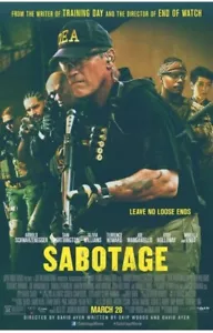SABOTAGGIO POSTER FILM ORIGINALE 27x40 (2014) - raro errore di stampa (11 aprile) - Foto 1 di 3