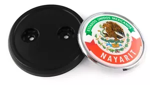 Nayarit Mexico Car Truck Grill Black Badge 3.5" grille chrome emblem - Imagen 1 de 12